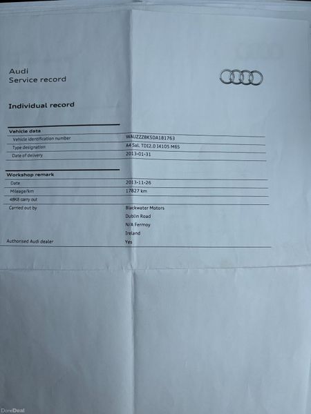 2013 Audi A4 2.0 TDI SE Nct 05/27 Tax 05/26 387904484