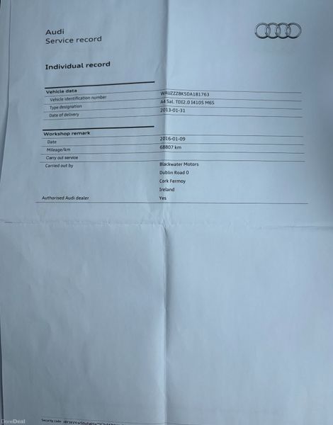 2013 Audi A4 2.0 TDI SE Nct 05/27 Tax 05/26 387904488