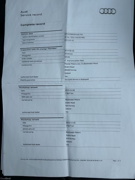 2013 Audi A4 2.0 TDI SE Nct 05/27 Tax 05/26 387904490