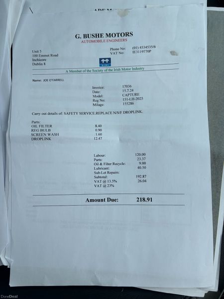 2015 Renault Captur 1.5 DCI Signature Nct 08/27 395011630