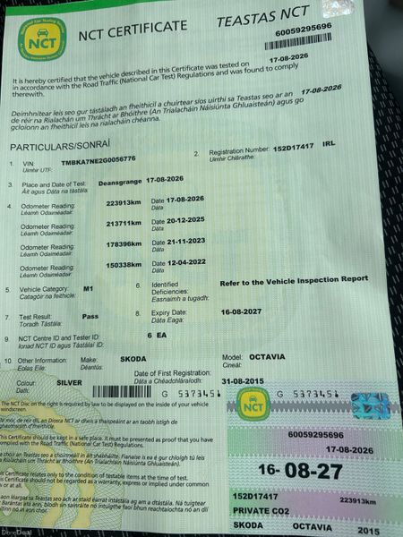 Skoda Octavia 2015 ( NCT. 08/27. TAX. 11/26) 395790740