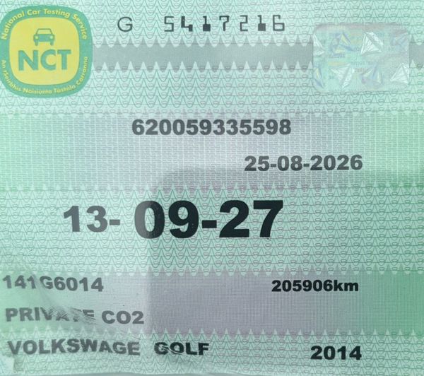 2014 VW Golf 1.6TDI BLUEMOTION Nct 09/27 Tax 10/26 398429818