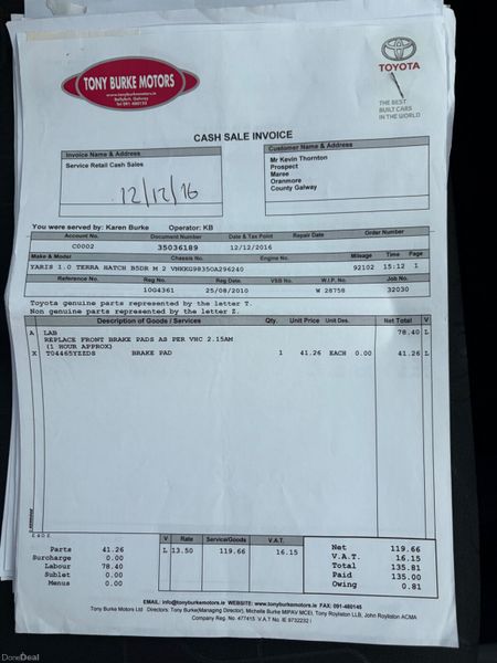 2010 Toyota Yaris 1.0 VVT-I Nct 04/27 Tax 09/26 398977880