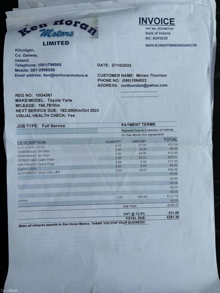 2010 Toyota Yaris 1.0 VVT-I Nct 04/27 Tax 09/26 398977884