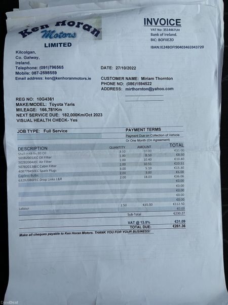 2010 Toyota Yaris 1.0 VVT-I Nct 04/27 Tax 09/26 399298016