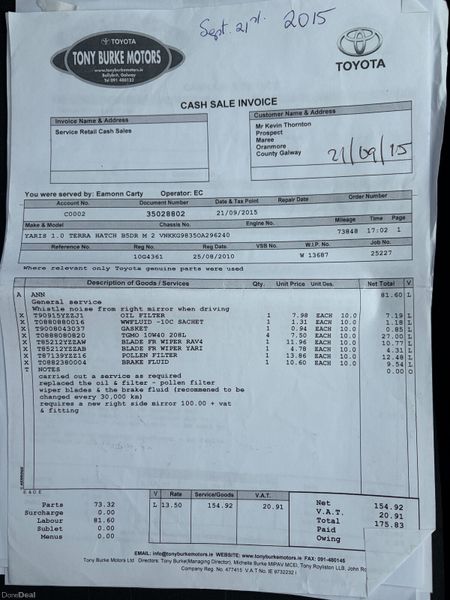 2010 Toyota Yaris 1.0 VVT-I Nct 04/27 Tax 09/26 399298026