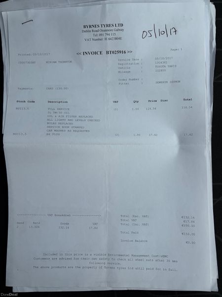 2010 Toyota Yaris 1.0 VVT-I Nct 04/27 Tax 09/26 399528086