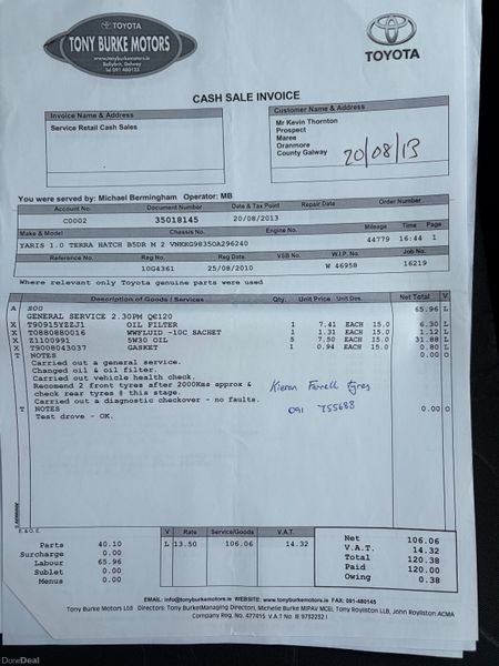 2010 Toyota Yaris 1.0 VVT-I Nct 04/27 Tax 09/26 399528096