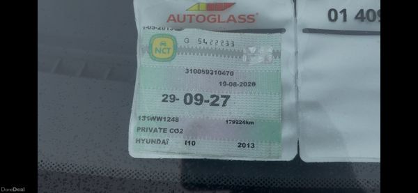 Hyundai i10 2013 1.1 petrol long Nct 400152504