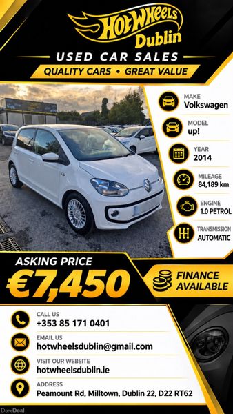 2014 Volkswagen Up! 1L Automatic Low Miles 400477878