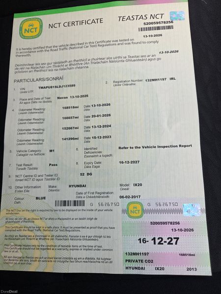Hyundai ix20 1.6d, Deluxe, New nct and low tax 400960420