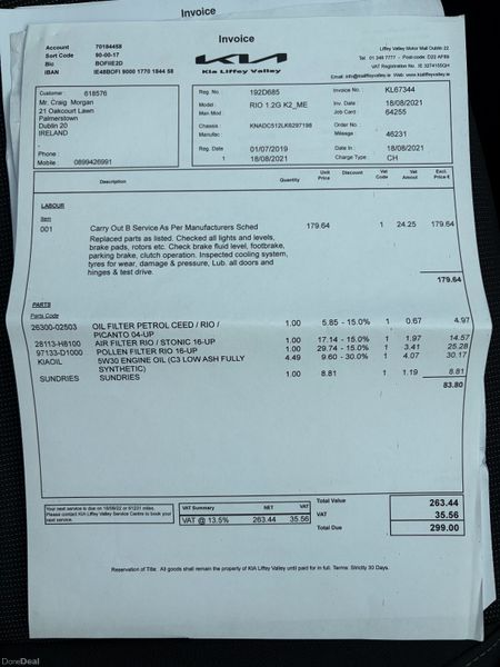 2019 Kia Rio 1.25 K2 Nct 06/27 Tax 02/27 401249064
