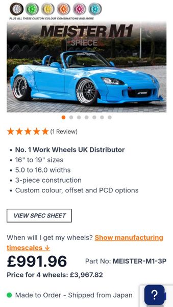 Golf Mk7 Gti/LowMiles 36k/DSG/Work Meister alloys 401218024