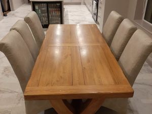Solid Oak Table With 6 Chairs - Image 3