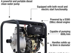 Hyundai 50mm Electric Start Diesel Water Pump - Image 2