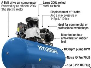 Hyundai 200 Litre Air Compressor 14CFM/145psi - Image 4
