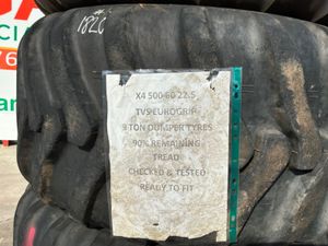 22.5 PART WORN DUMPER / TRAILER TYRES....1820. - Image 3