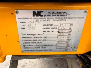 2015 NC 1 TON HI TIP SITE DUMPER ...1,497 hrs - Image 4