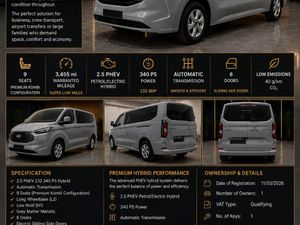 🇮🇪FORD TRANSIT CUSTOM LIMITED 2.5 LWB KOMBI 9 se - Image 3