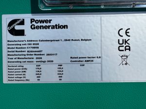New Cummins 170kVA 3Phase Diesel Generator - Image 4