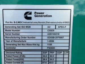 New Cummins 33kVA 3Phase Diesel Generator - Image 4