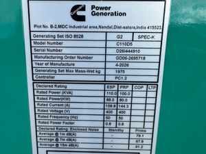 New Cummins 110kVA 3Phase Diesel Generator - Image 4