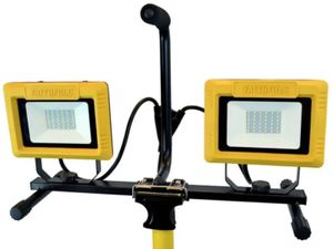 Faithfull LED Site Light Twin Tripod | 60W 240V - Image 2