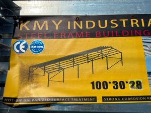 New 100ft x 30ft x 28ft galvanised portal frame sh - Image 3
