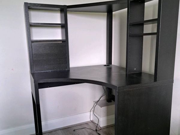 Ikea computer table , Corner workstation, black-br for sale in Galway ...