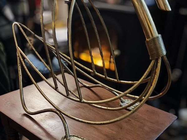 Vintage Maison Jansen brass swan magazine stand - Main image