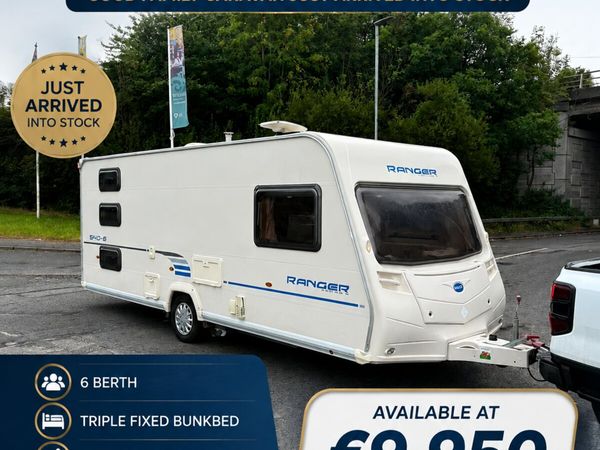 Bailey 6 berth fixed triple bunkbeds Caravan - Main image