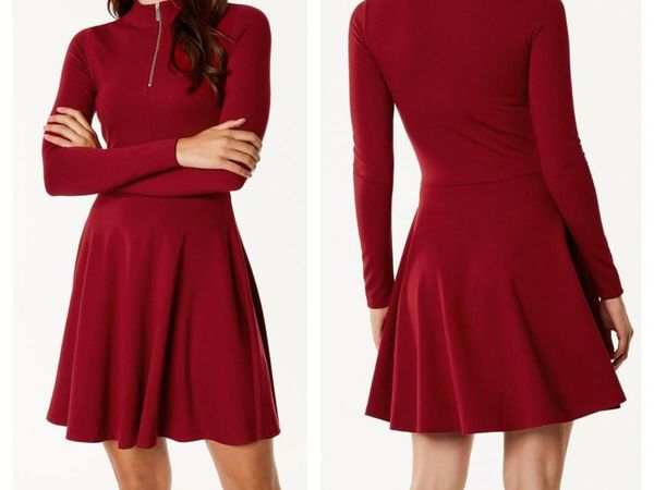 Karen Millen Red High Neck Zip Dress - Main image