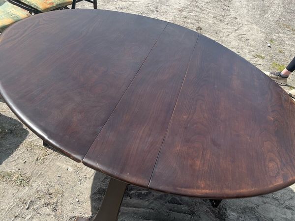 Vintage dark Ercol drop leaf dining table - Main image