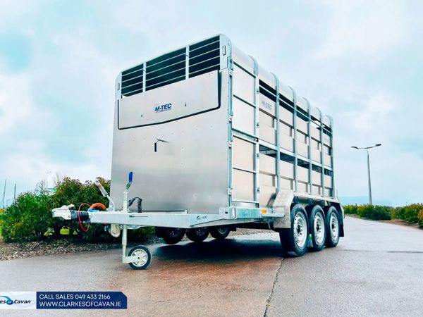 NEW M-Tec 12ft x 6ft Tri Axle Livestock Trailer - Main image