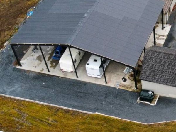 Steel shed with timber perlins and cement fibre - Main image