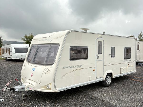 Bailey Senator Indiana – 4 Berth Fixed Bed Caravan - Main image