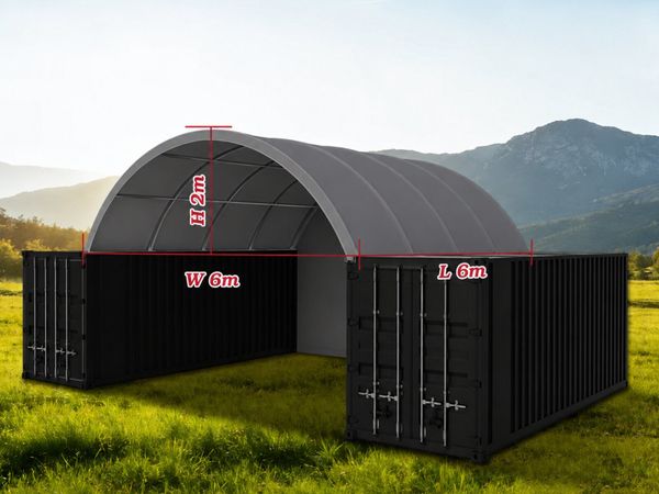20ft x 20ft Container Shelter rear wall 900g pvc - Main image