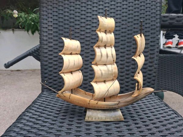 Vintage Bull horn model Sailing Boat - Main image