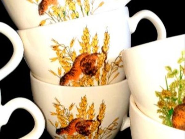 Vintage Carrigdhoun Pottery Wildlife Cups - Main image
