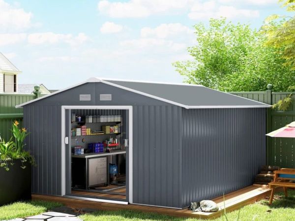 13 x 11ft Garden Metal Storage Shed, Outdoor Stora - Main image