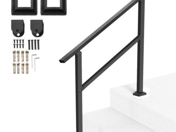 Outdoor Handrails for Steps, 2-3 Step Stair Rail K - Main image