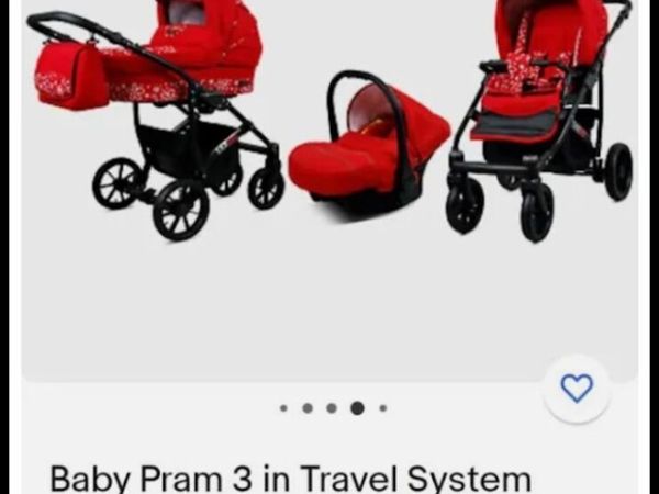 Was £465 flower Travel system pram set with extras - Main image