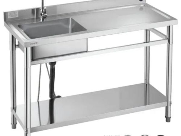 Freestanding Single Bowl Commercial Kitchen Sink w - Main image