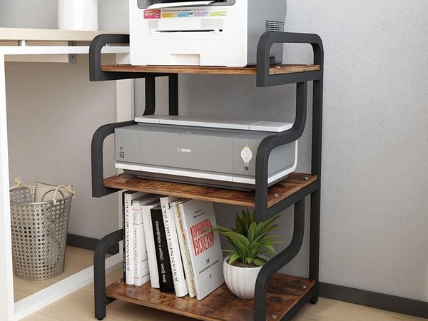 3-Tier Printer Stand with Storage Movable Table on - Main image