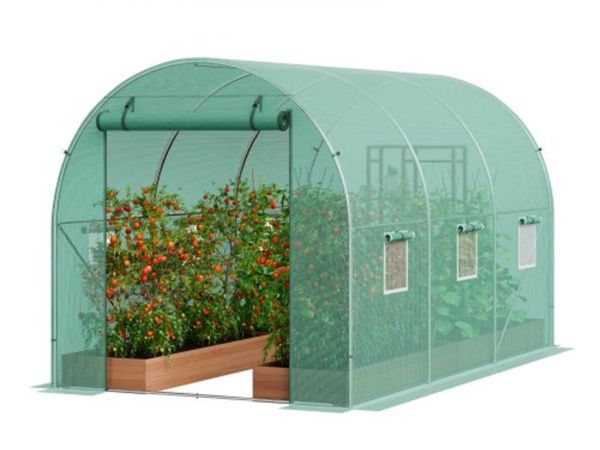 Walk-in Tunnel Greenhouse, 11.3x6.4x6.3 ft Hoop Ho - Main image