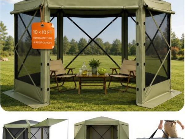 Pop up Gazebo Screen Tent, 3x3 m Large 6-Sided - Main image