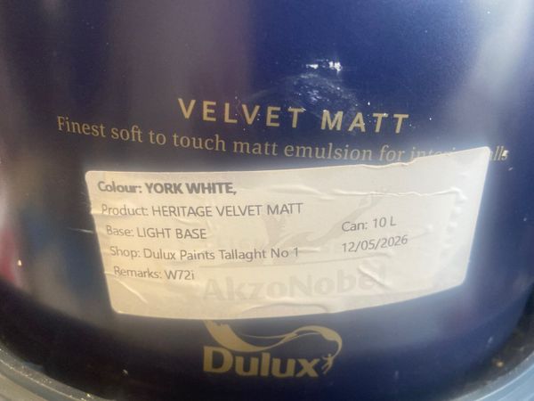 Dulux heritage 10 ltr  York white paint - Main image