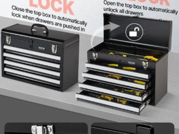 Metal Tool Box, 20.5-inch, Portable Metal Tool - Main image