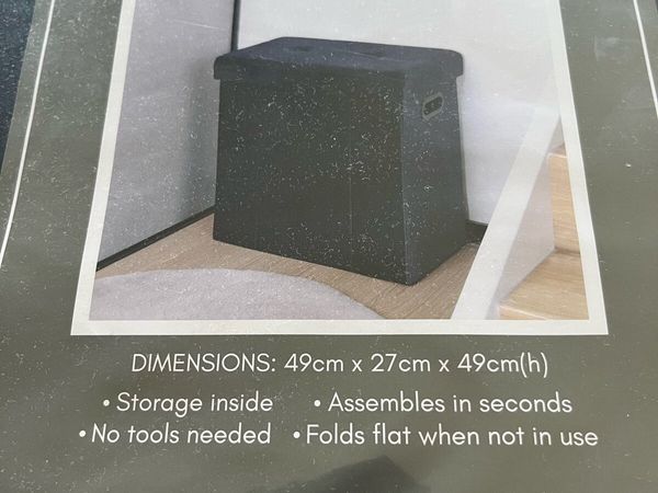 Dunnes Stores Foldable Velvet Storage Ottoman - Main image