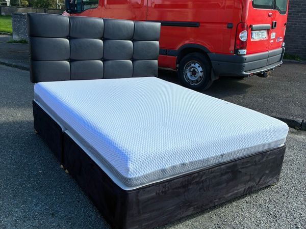 Black Respa Spring Base Leather headboard mattress - Main image